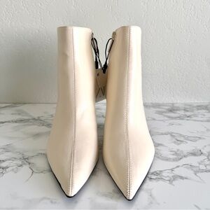 Zara Cream Ankle Boots, Women Size 5